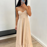 Robe à bretelles Mykonos [beige]