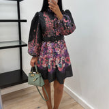 Robe fleurie noire