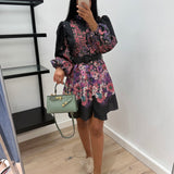 Robe fleurie noire