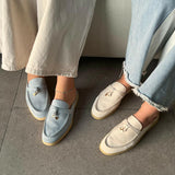 Mules en suédine - bleu pastel