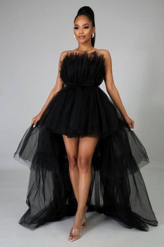 Robe noire tulle