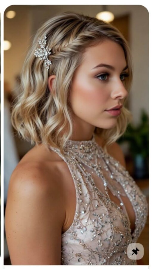 mariage cheveux court tendance
