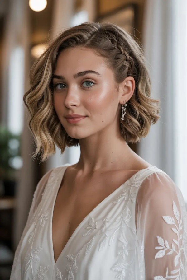 coiffure élégante mariage court
