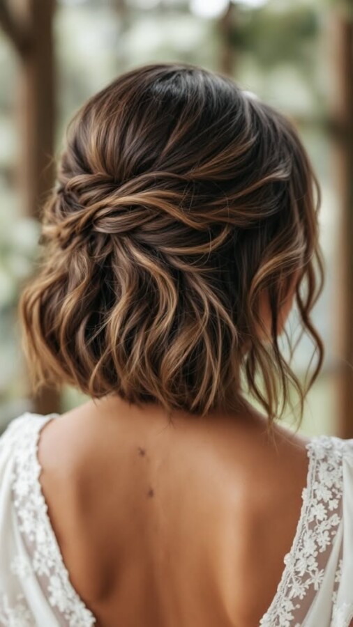 look mariage cheveux courts