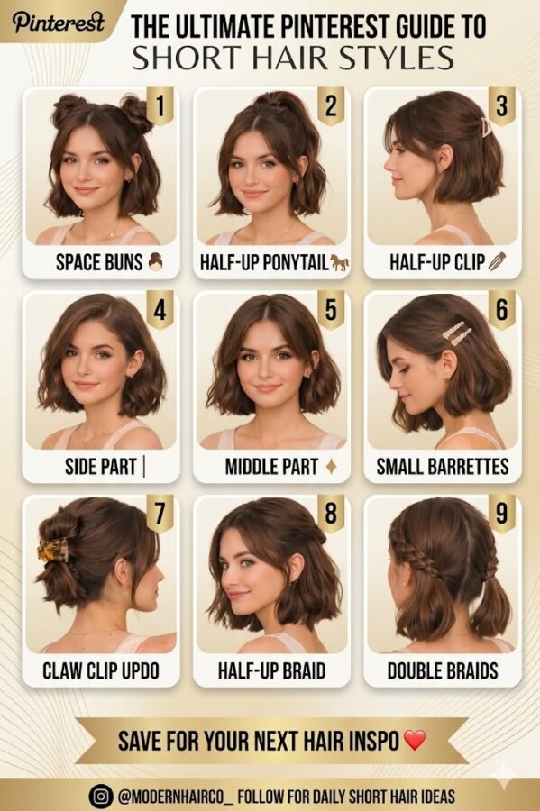 coiffure moderne cheveux courts