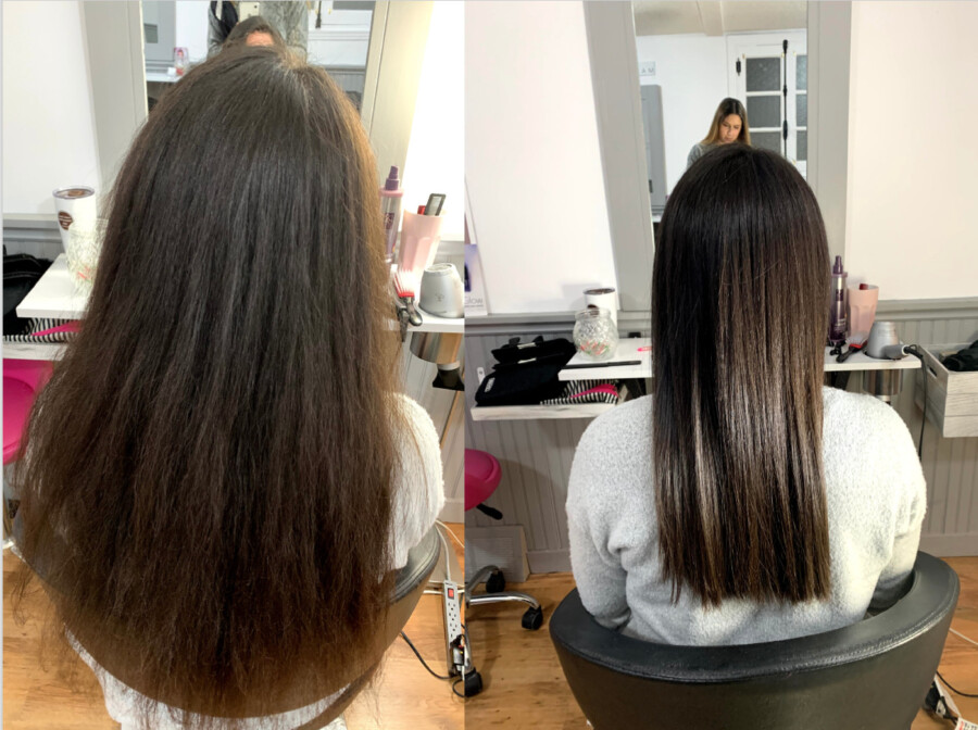 Transformation cheveux botox avant