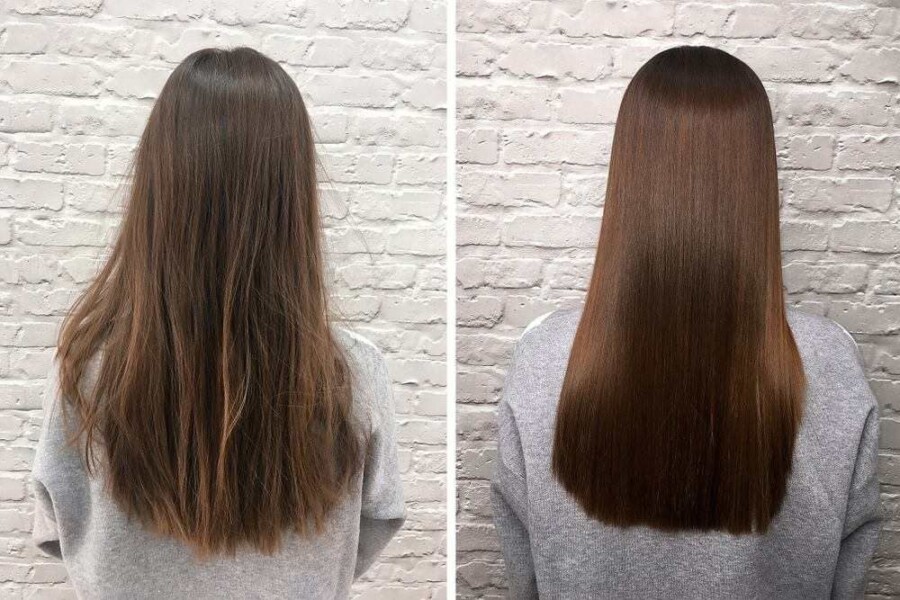 Transformation cheveux botox avant
