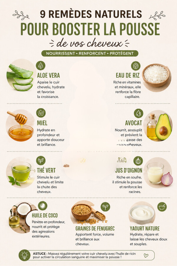Solutions naturelles pour cheveux