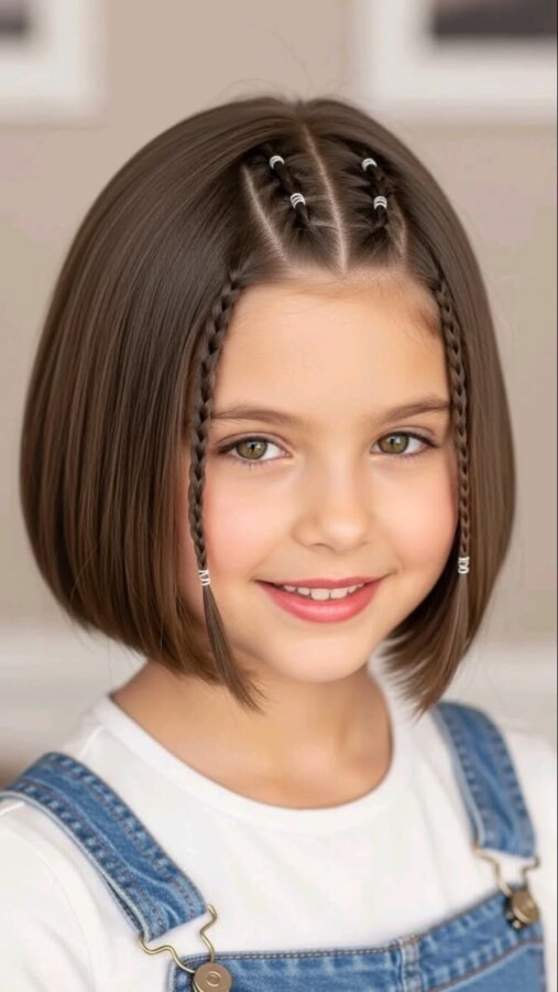 idées coiffure fillette courte