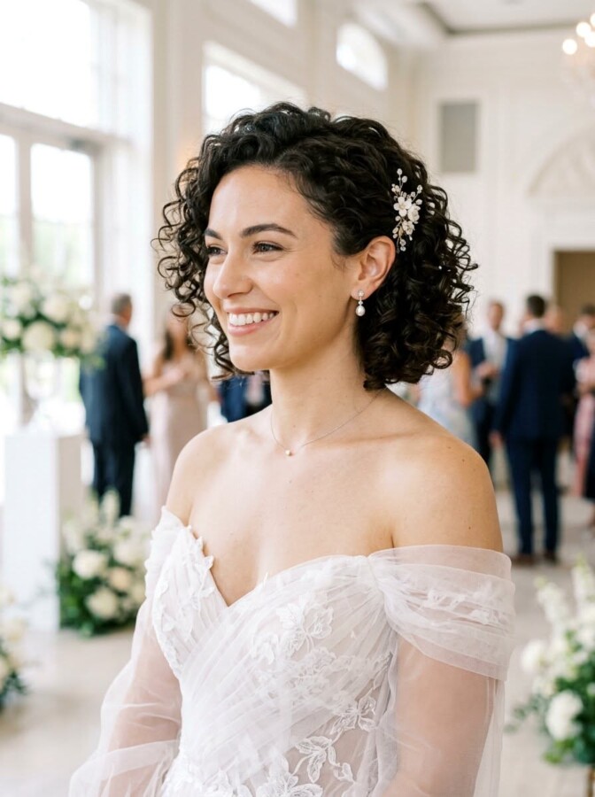 coiffure mariage bouclée élégante