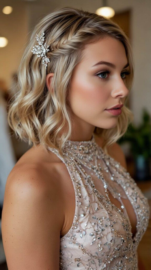 élégance cheveux courts mariage