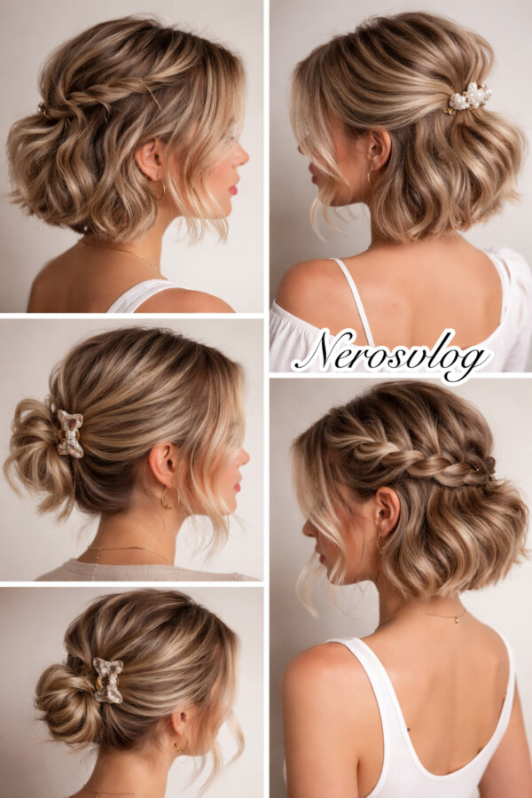 coiffure simple cheveux courts