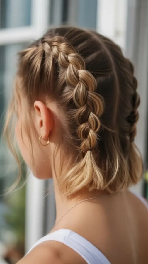 Coiffure tresse sur cheveux