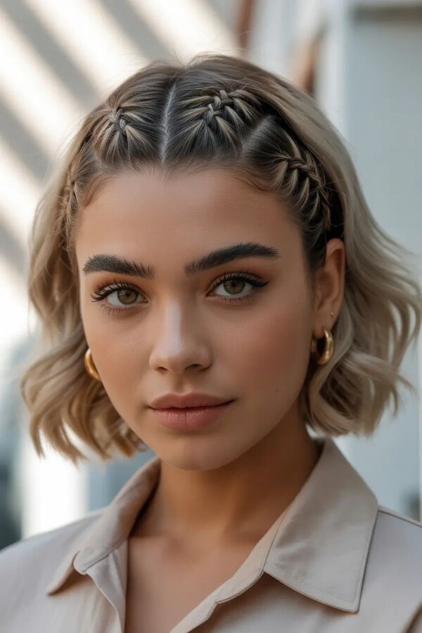 Coiffure tresse sur cheveux