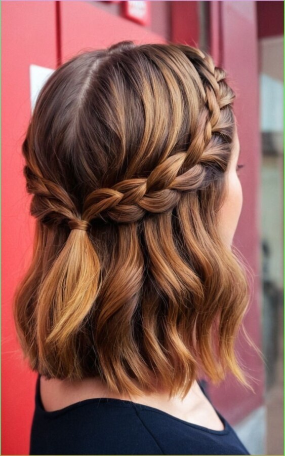 Tresse chic cheveux courts