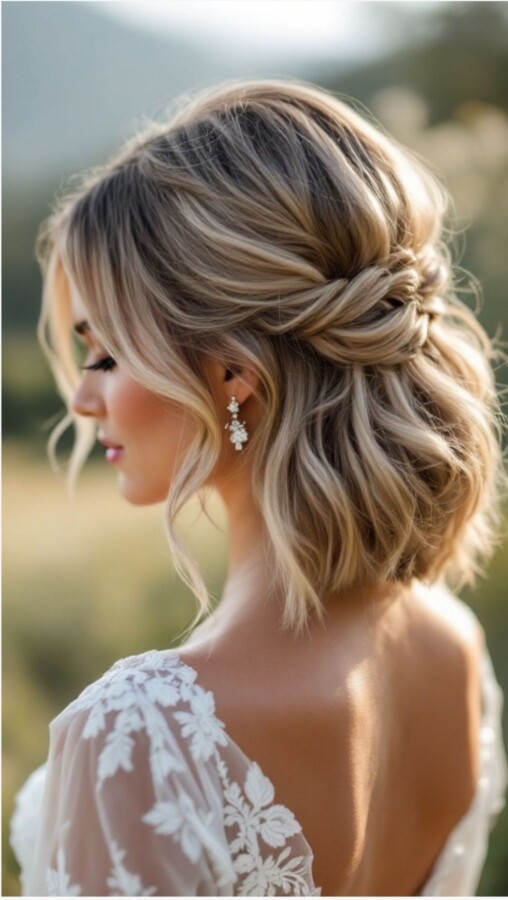 coiffure mariée court chic