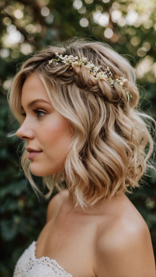 style mariage cheveux courts