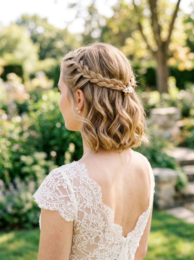 coiffure mariée court chic