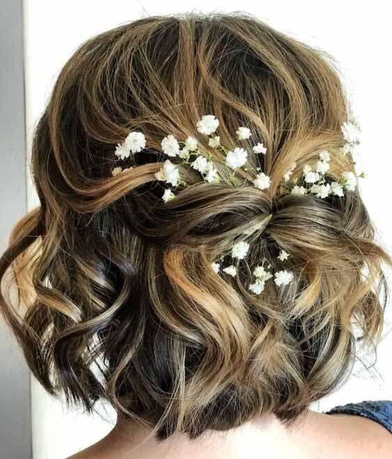 élégance cheveux courts mariage