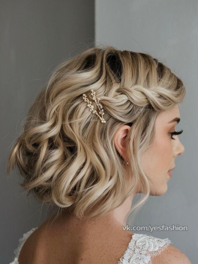 coiffure mariée court chic