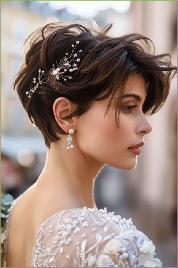 idée coiffure mariée courte