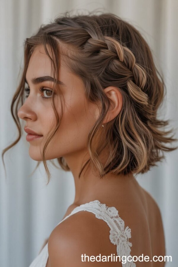 élégance cheveux courts mariage