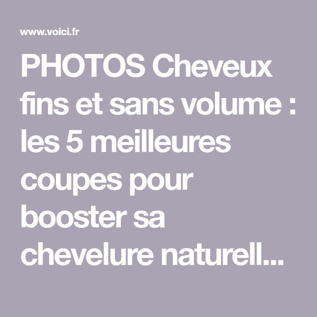 Volume pour cheveux fins