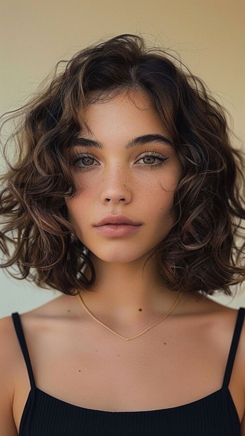 Cheveux ondulés coupe chic