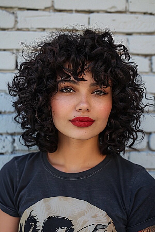 Coupe carré chic bouclé
