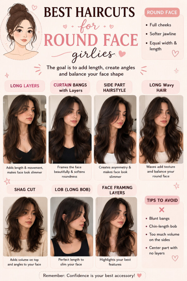 Sublimer visage rond coiffure