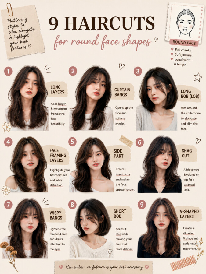 Style capillaire visage rond